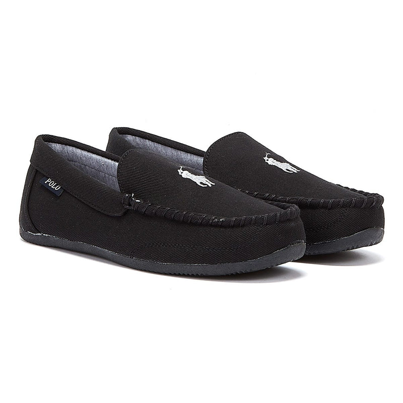 Ralph Lauren Declan Twill Mens Black / Grey Slippers