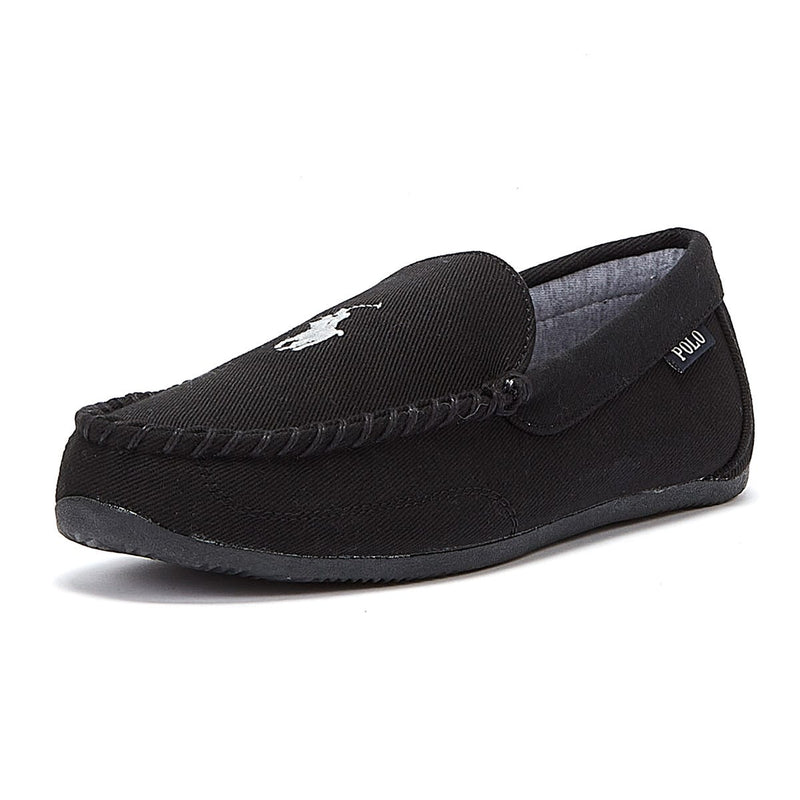 Ralph Lauren Declan Twill Mens Black / Grey Slippers