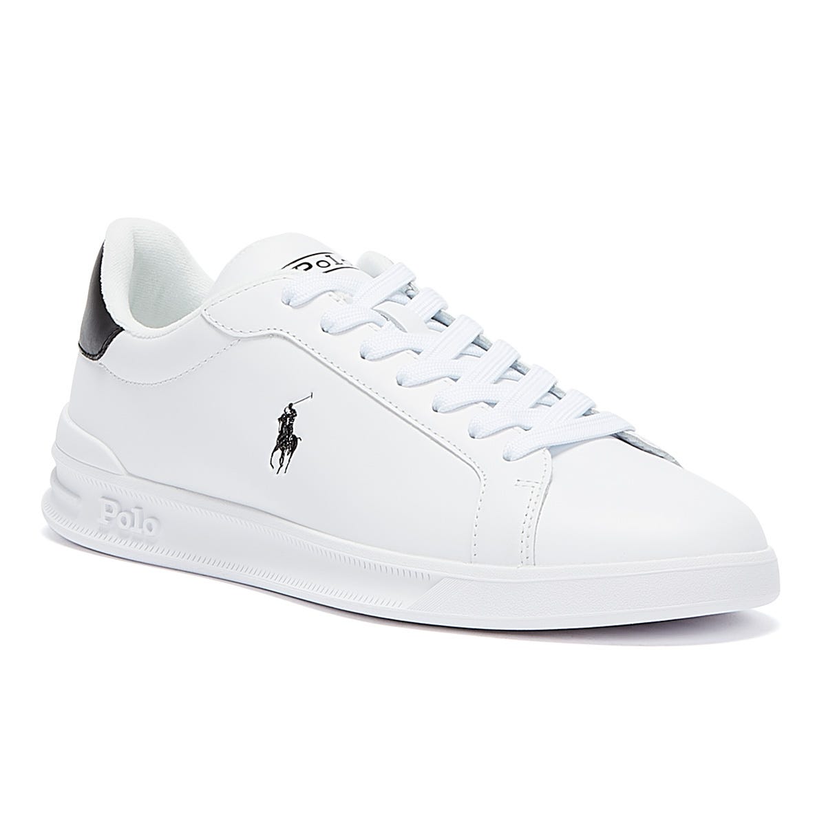 Ralph Lauren Heritage Court II Baskets Homme Blanches/Noires