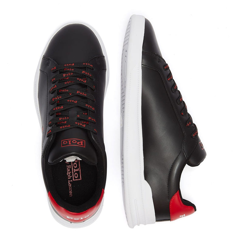 Ralph Lauren Heritage Court II Mens Black / Red Trainers
