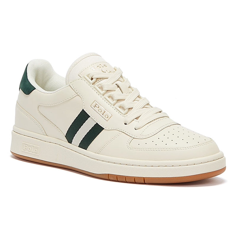 Ralph Lauren Polo Court Mens Ecru / College Green Trainers