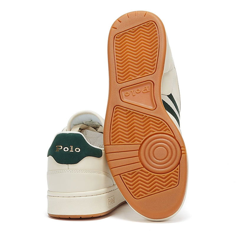 Ralph Lauren Polo Court Mens Ecru / College Green Trainers