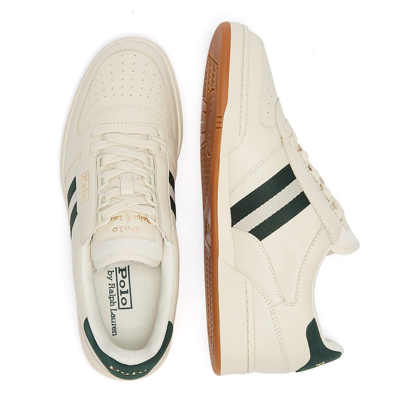 Ralph Lauren Polo Court Mens Ecru / College Green Trainers