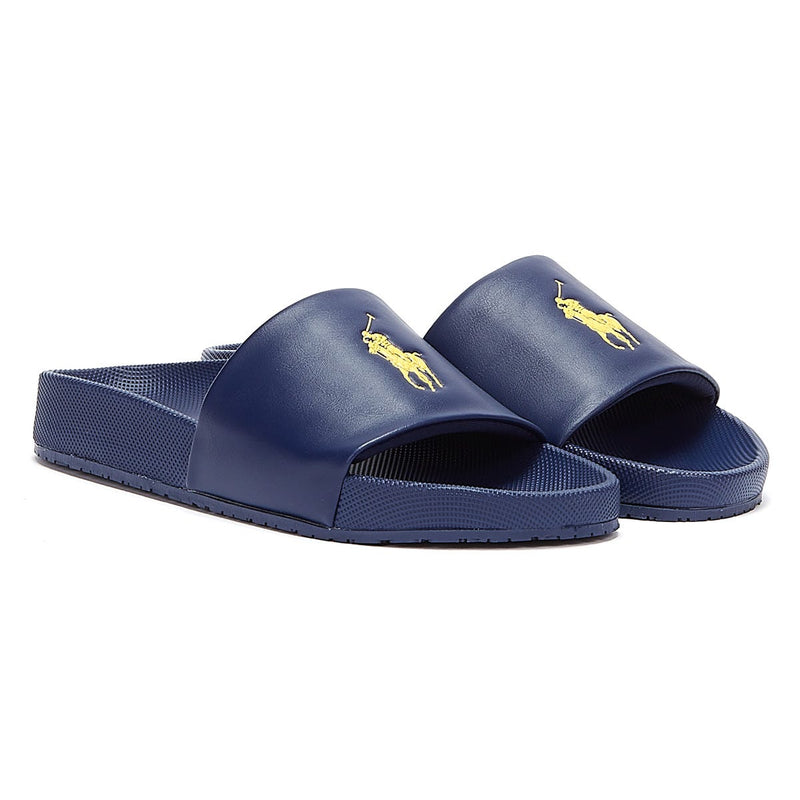 Ralph Lauren Cayson Mens Navy / Gold Slides