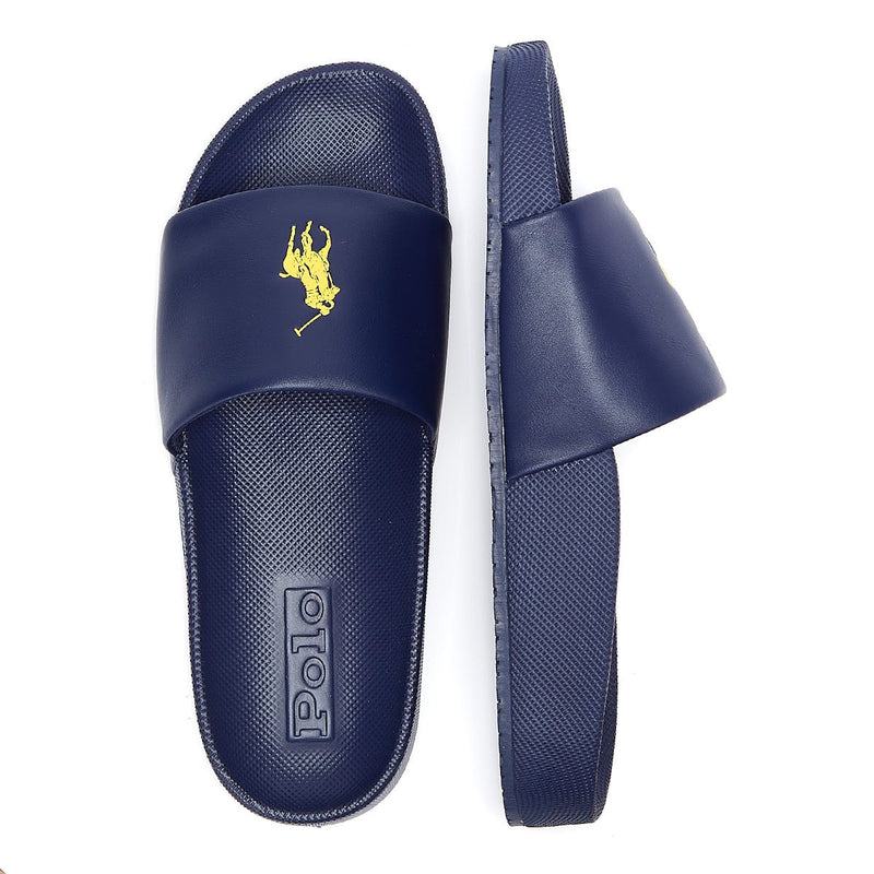 Ralph Lauren Cayson Mens Navy / Gold Slides