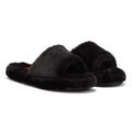 Ralph Lauren Fur Slide Womens Black Slippers