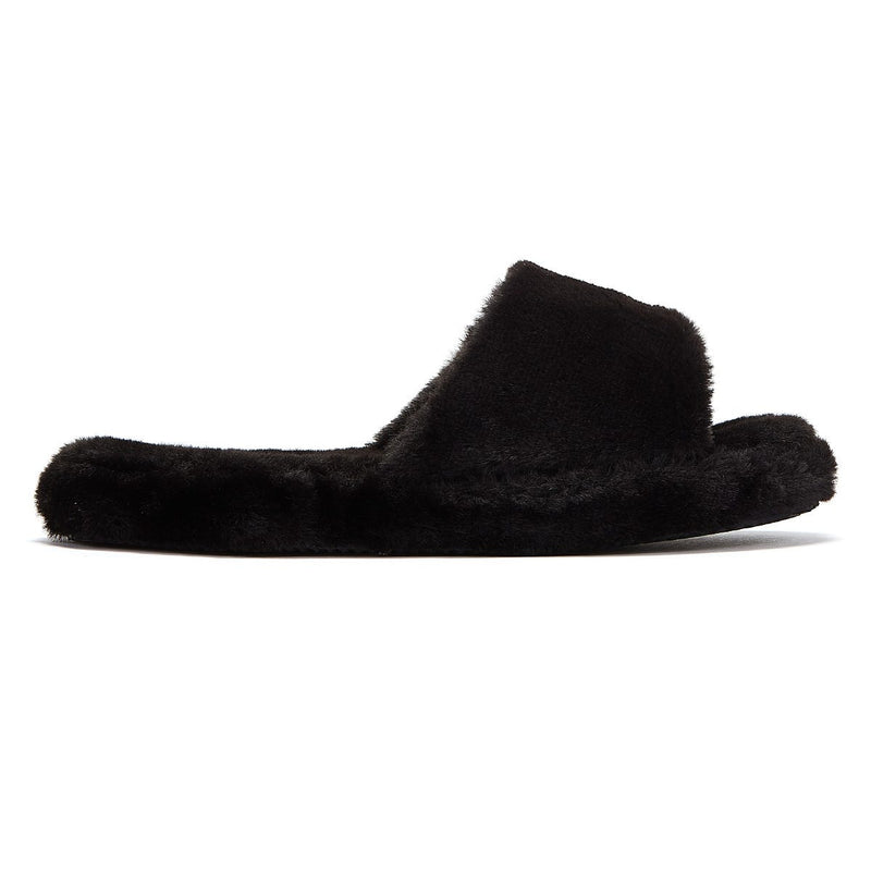 Ralph Lauren Fur Slide Womens Black Slippers