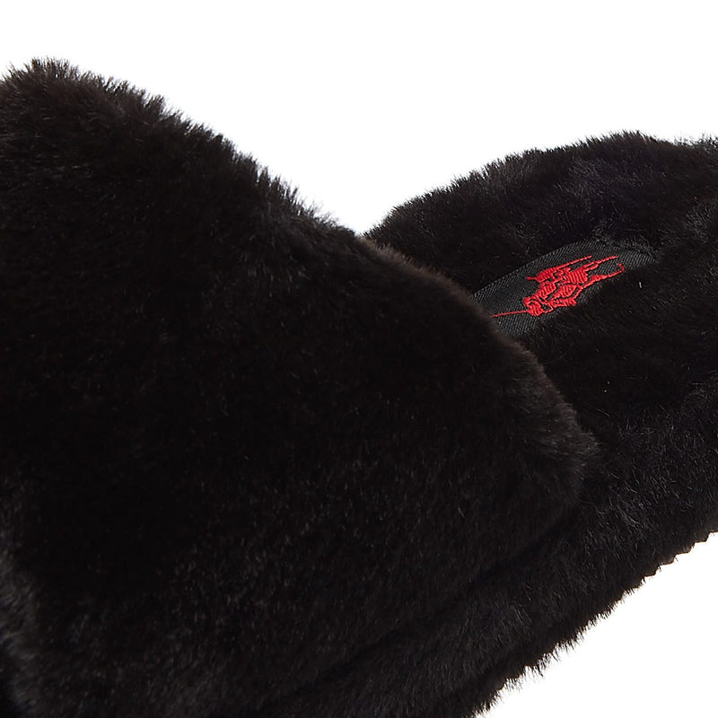 Ralph Lauren Fur Slide Womens Black Slippers