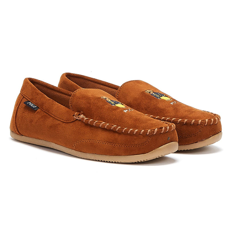 Ralph Lauren Declan Bear Mens Brown Slippers