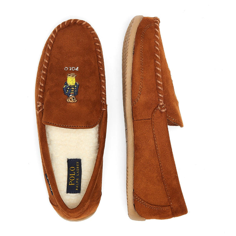 Ralph Lauren Declan Bear Mens Brown Slippers