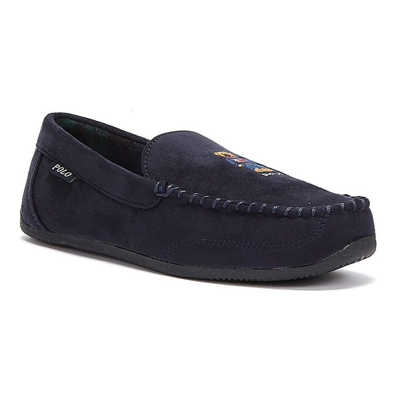 Ralph Lauren Declan Bear Mens Navy Slippers