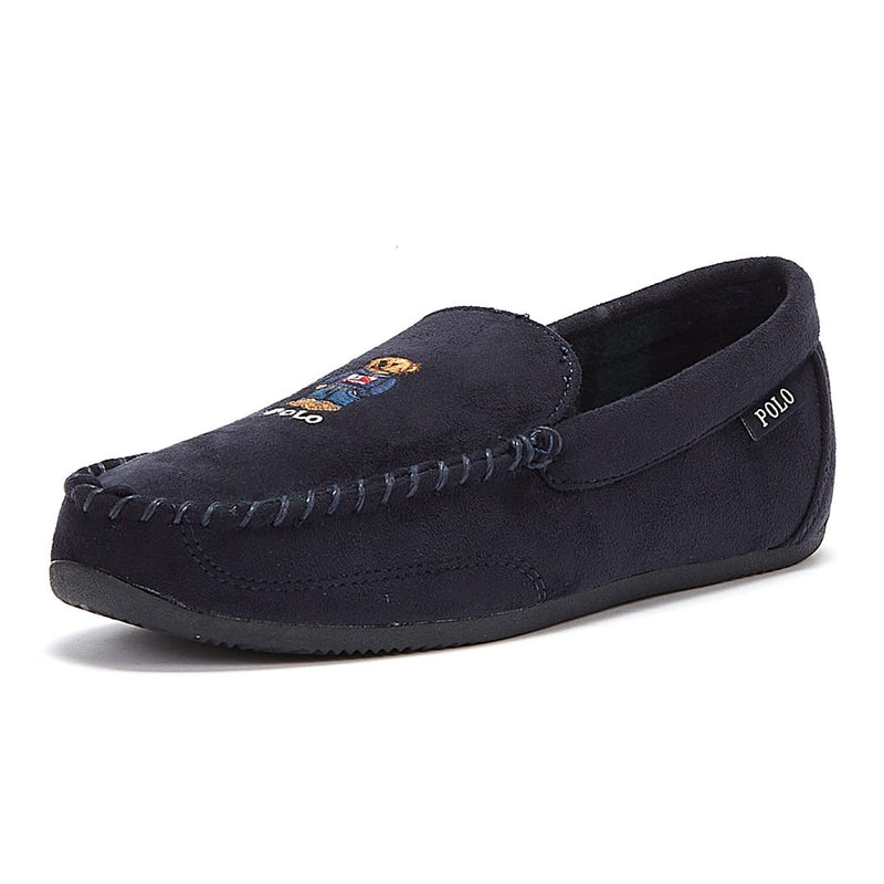 Ralph Lauren Declan Bear Mens Navy Slippers