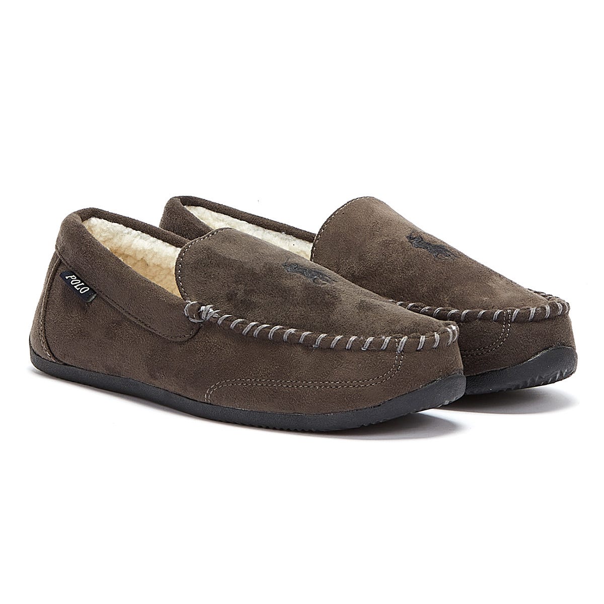 Ralph Lauren Declan Mens Dark Grey Slippers