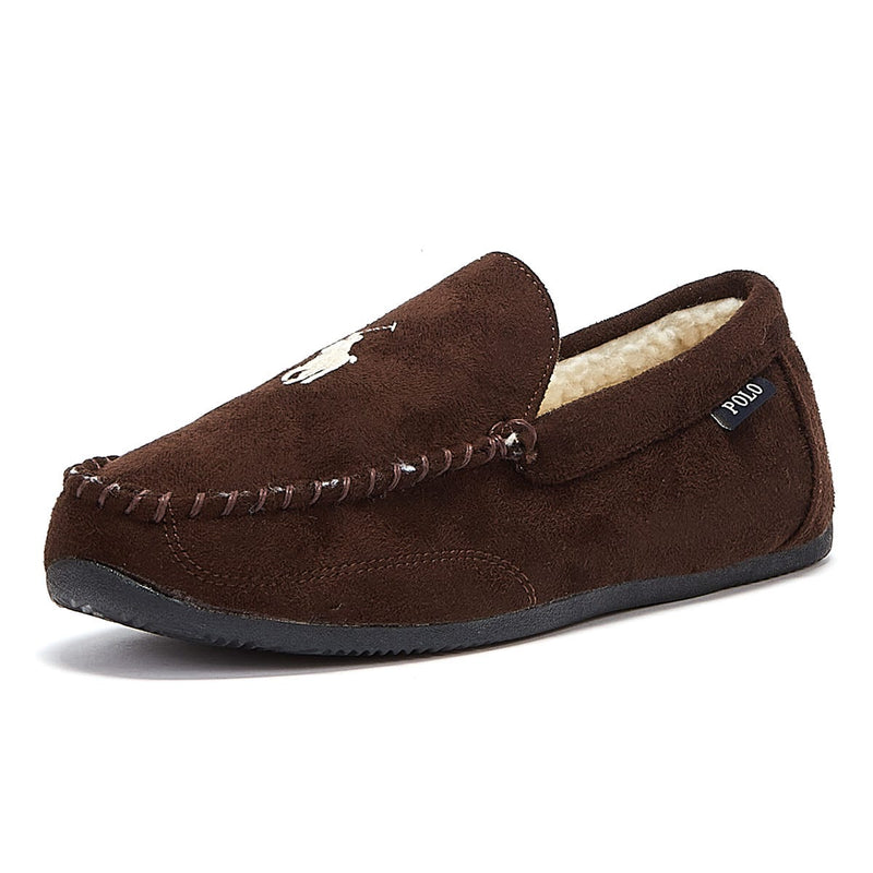 Ralph Lauren Declan Chaussons Homme Marron Foncé