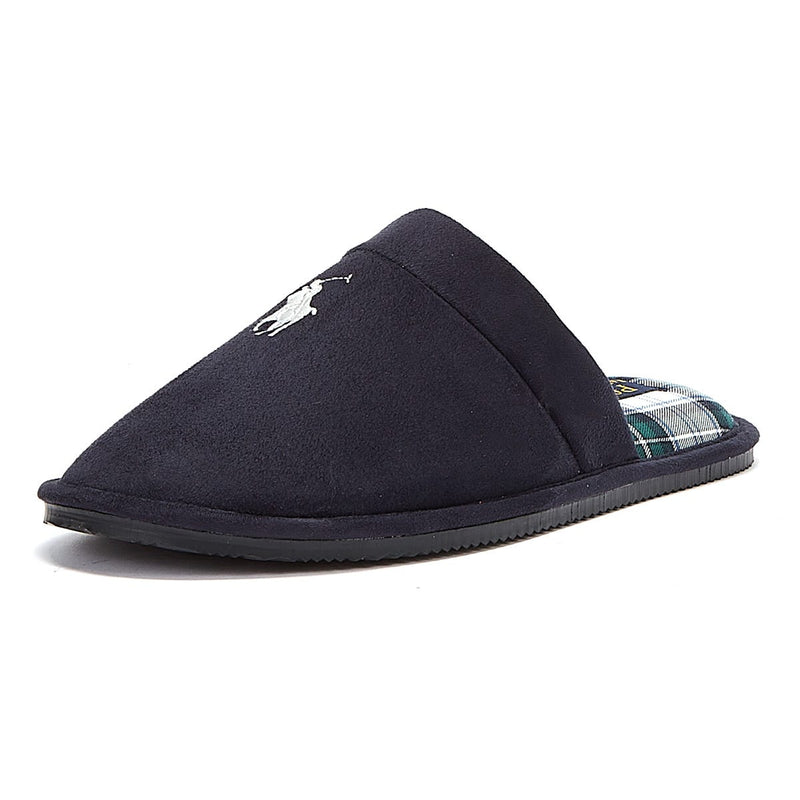 Ralph Lauren Kalrence Microsuede Mens Navy Slippers