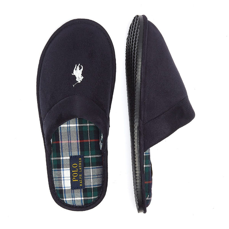 Ralph Lauren Kalrence Microsuede Mens Navy Slippers