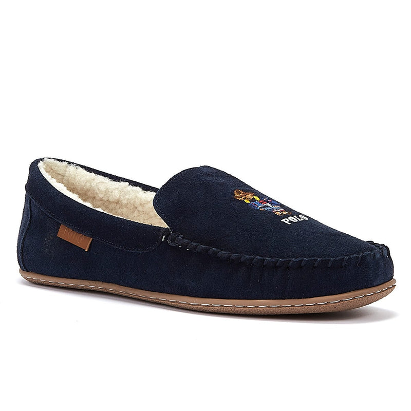 Ralph Lauren Collins Bear Mens Navy Slippers