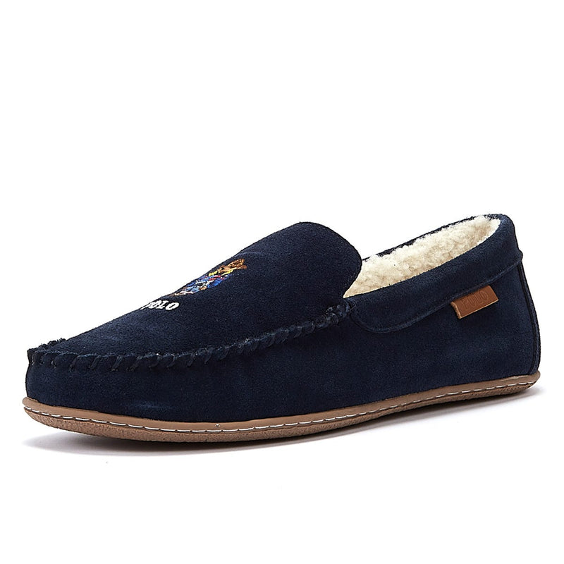 Ralph Lauren Collins Bear Mens Navy Slippers