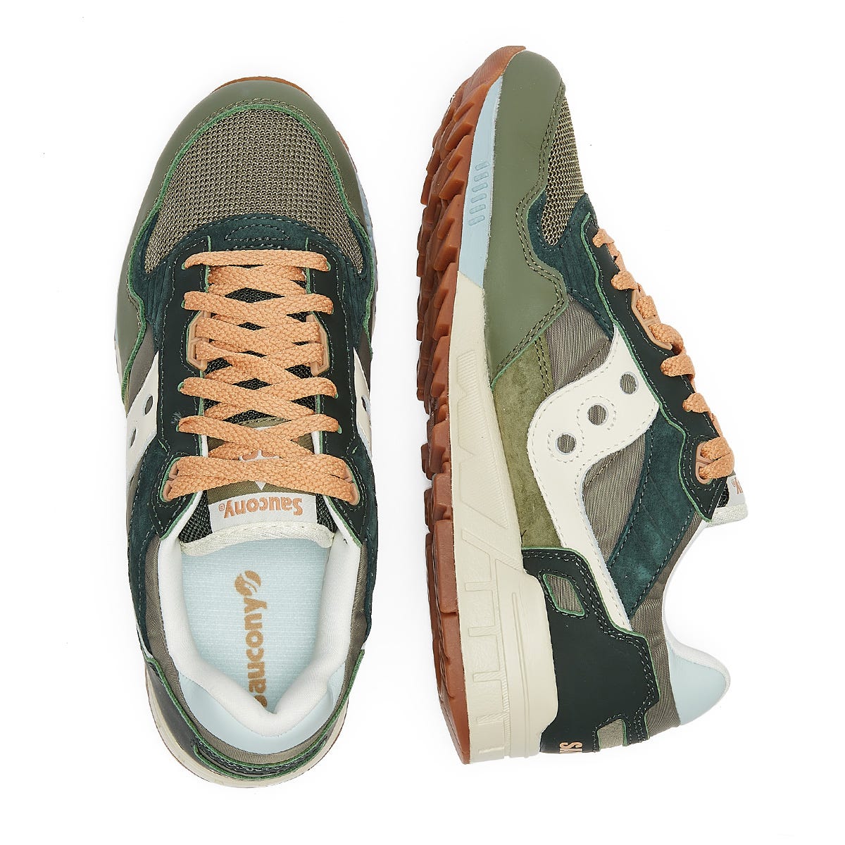 Saucony Shadow 5000 Vintage Mens Dark Green / Tan Trainers