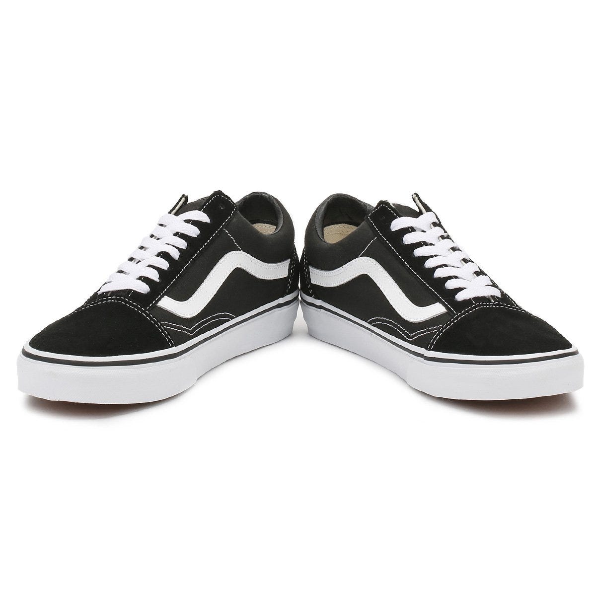 Vans Old Skool Baskets En Toile Noire / Blanche Pour Homme