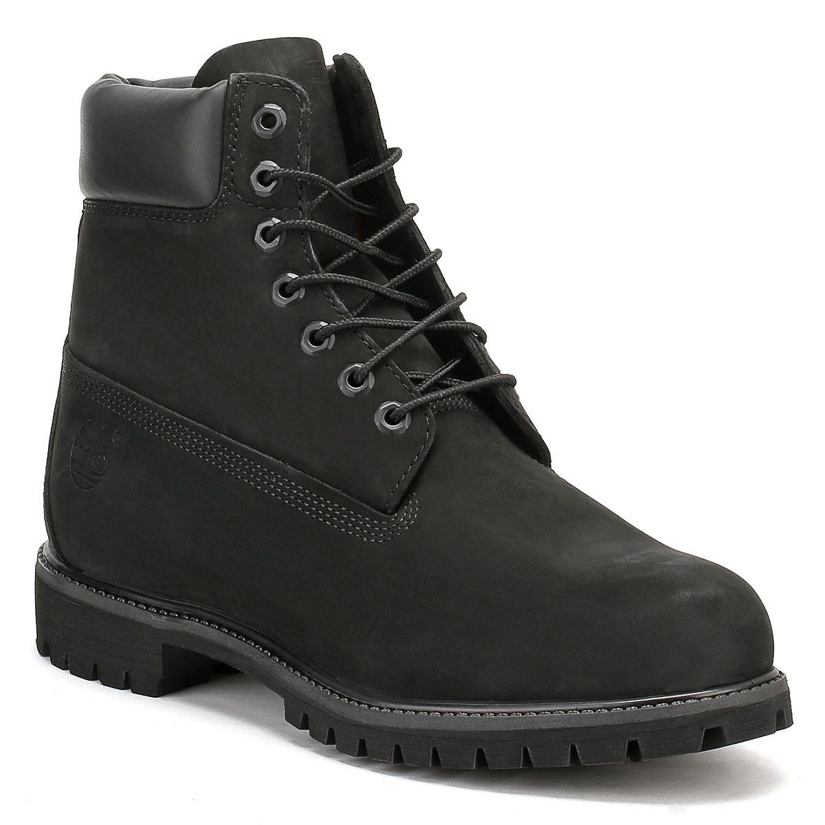 Timberland Bottes Premium 6 Pouces en Cuir Nubuck Noir pour Homme