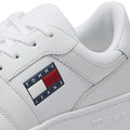 Tommy Hilfiger Jeans Retro Basket Sneakers En Cuir Blanc Pour Femmes