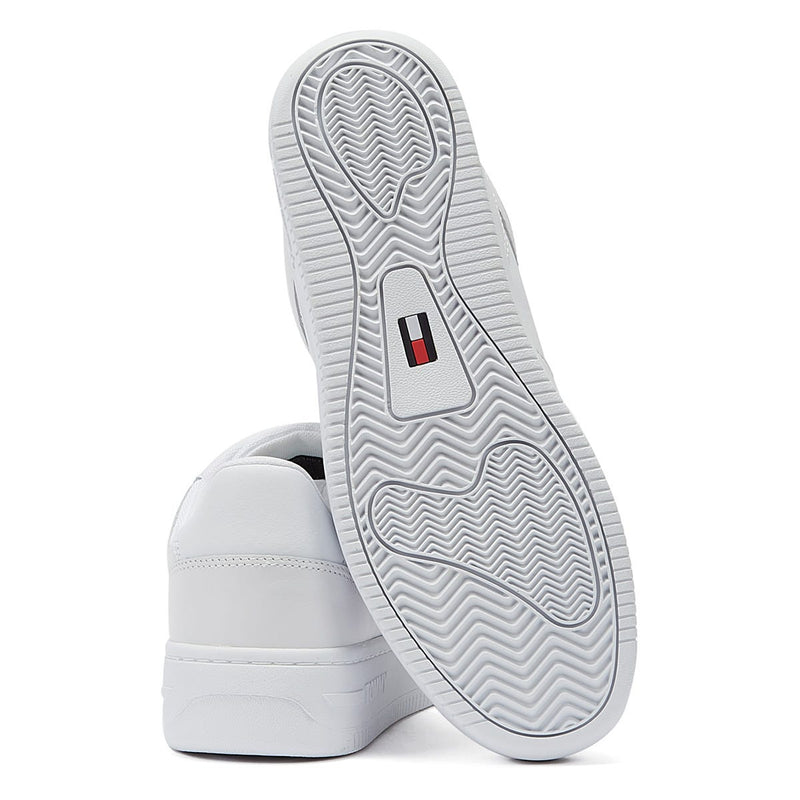 Tommy Hilfiger Jeans Retro Basket Sneakers En Cuir Blanc Pour Femmes
