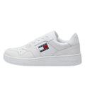 Tommy Hilfiger Jeans Retro Basket Sneakers En Cuir Blanc Pour Femmes