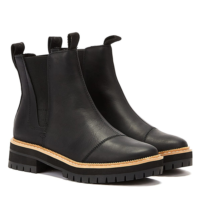 TOMS Dakota Leather Womens Black Boots