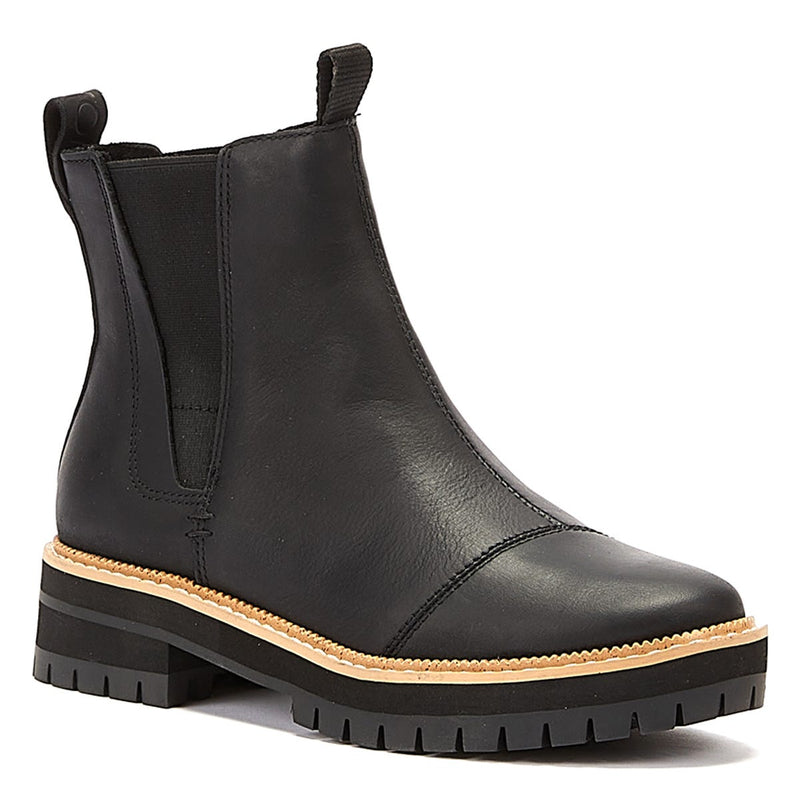 TOMS Dakota Leather Womens Black Boots
