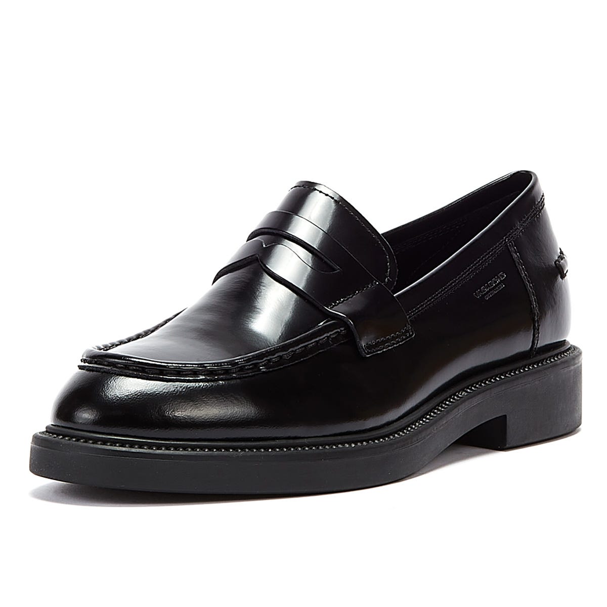 Vagabond Alex Polished Leather Womens Black Loafers (Mocassins en cuir poli)