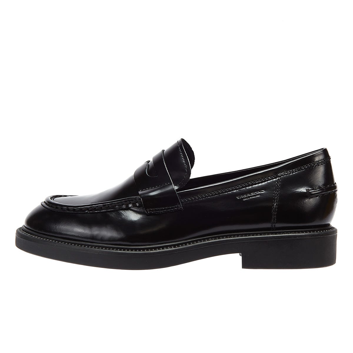 Vagabond Alex Polished Leather Womens Black Loafers (Mocassins en cuir poli)