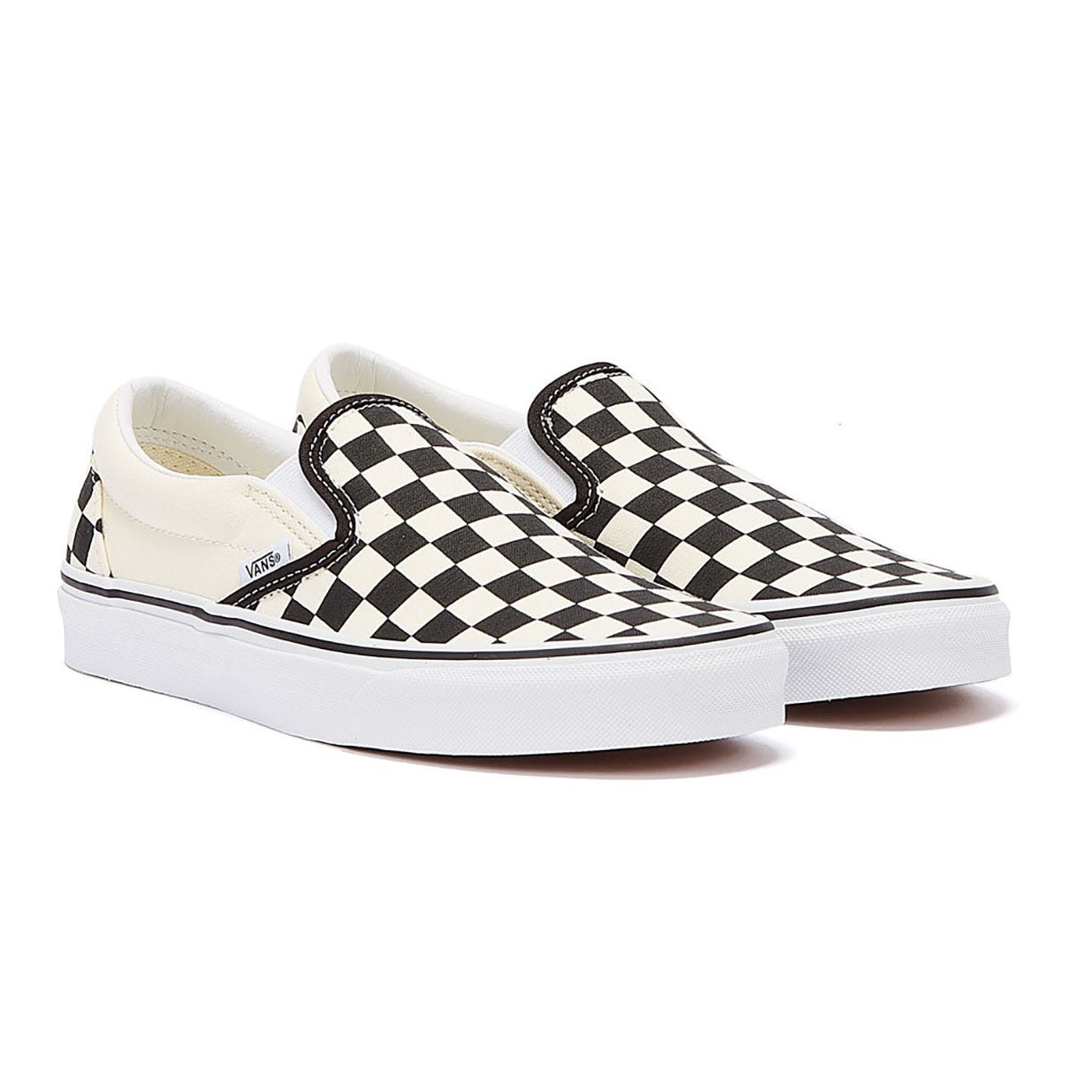 Vans Classic Slip-On Womens Noir / Blanc Baskets en toile à carreaux