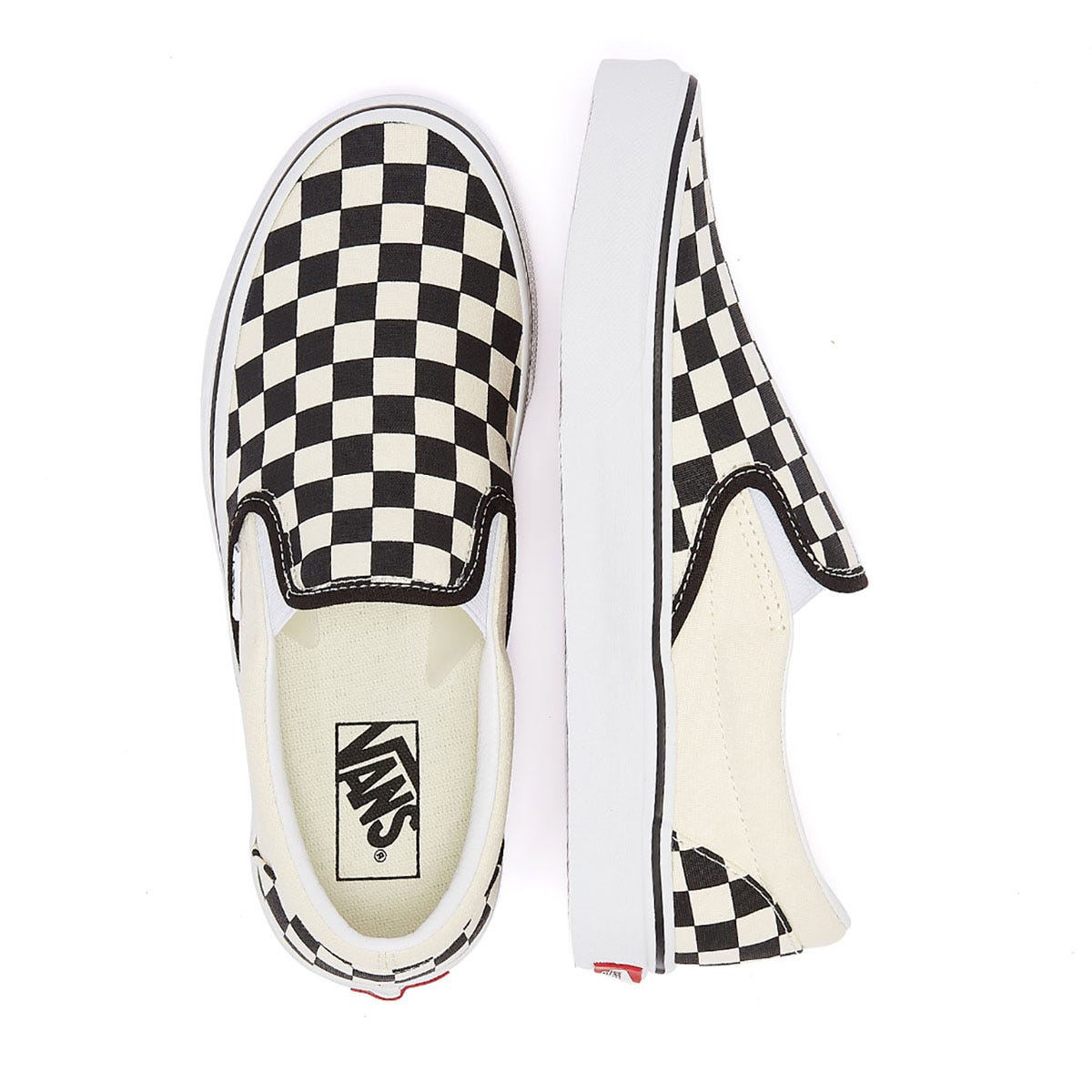 Vans Classic Slip-On Womens Noir / Blanc Baskets en toile à carreaux