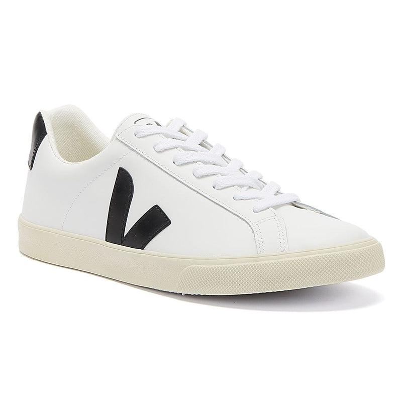 Veja Esplar Leather Baskets blanches / noires pour femmes