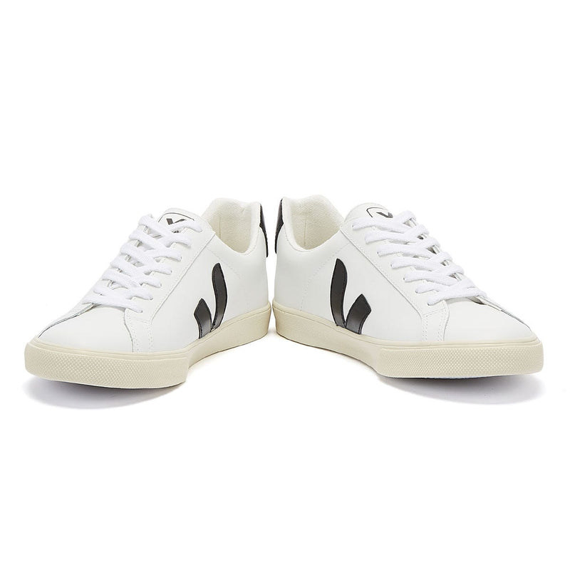Veja Esplar Leather Baskets blanches / noires pour femmes