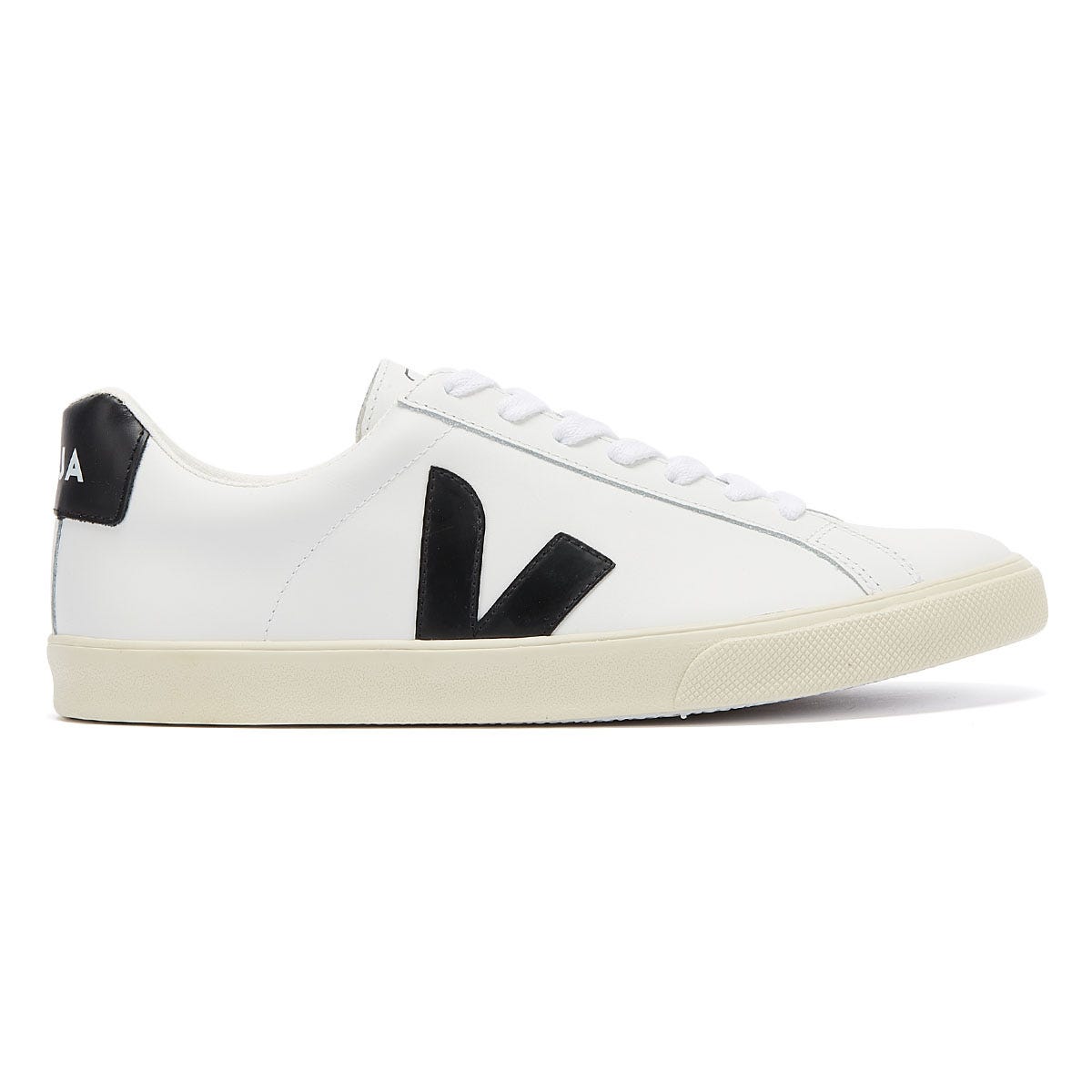 Veja Esplar Leather Baskets blanches / noires pour hommes
