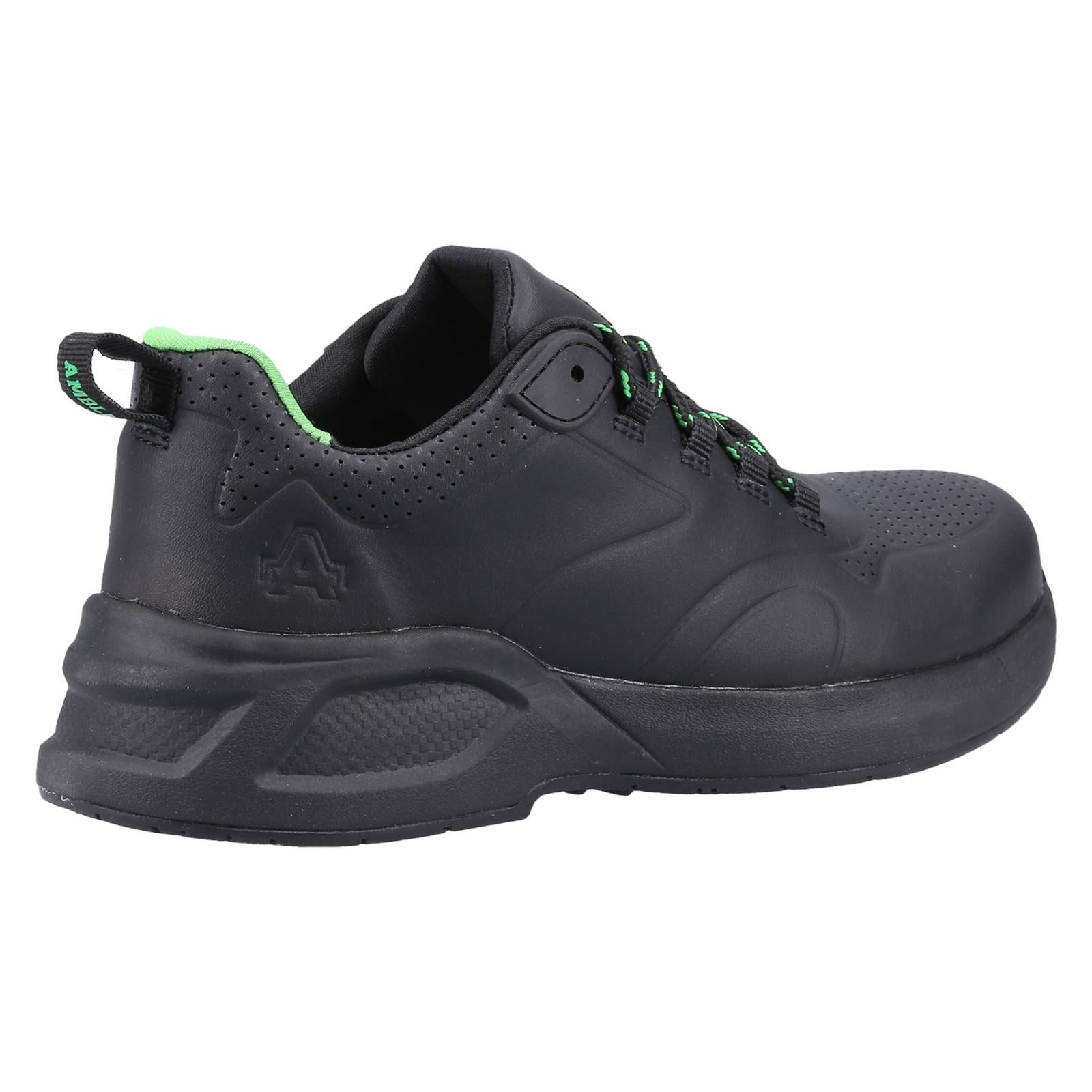 Amblers Safety  Six Cent Douze Baskets De Sécurité En Cuir Noires Pour Femmes.