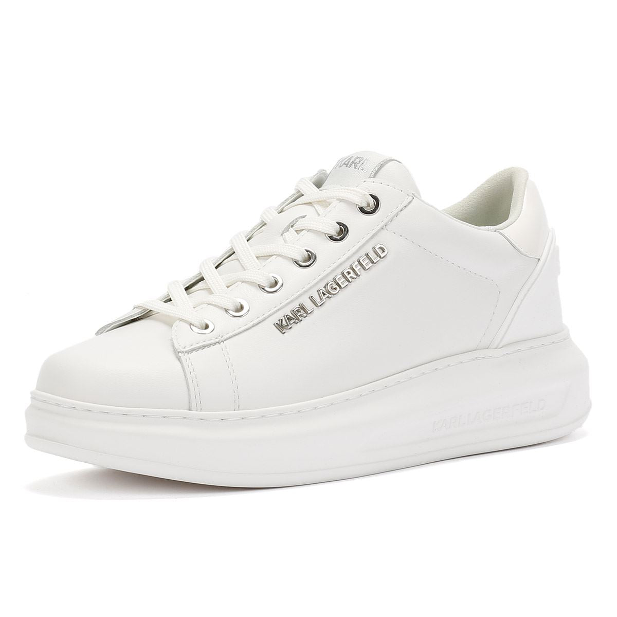 Karl Lagerfeld Kapri NFT Kounter Baskets Blanches En Cuir Pour Femmes