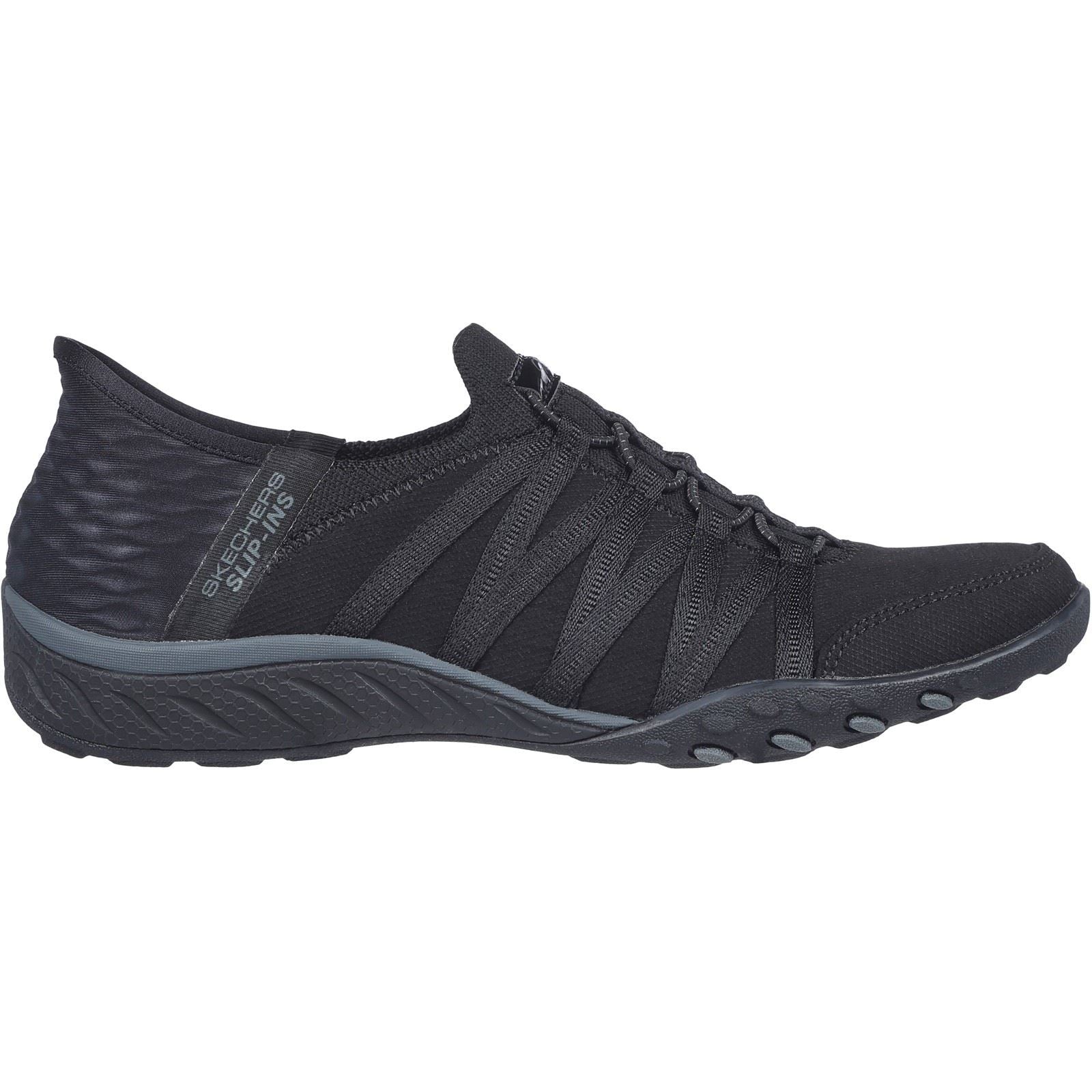 Skechers Breathe-Easy Roll-With-Me Baskets En Maille Tricotée Pour Femme, Noires