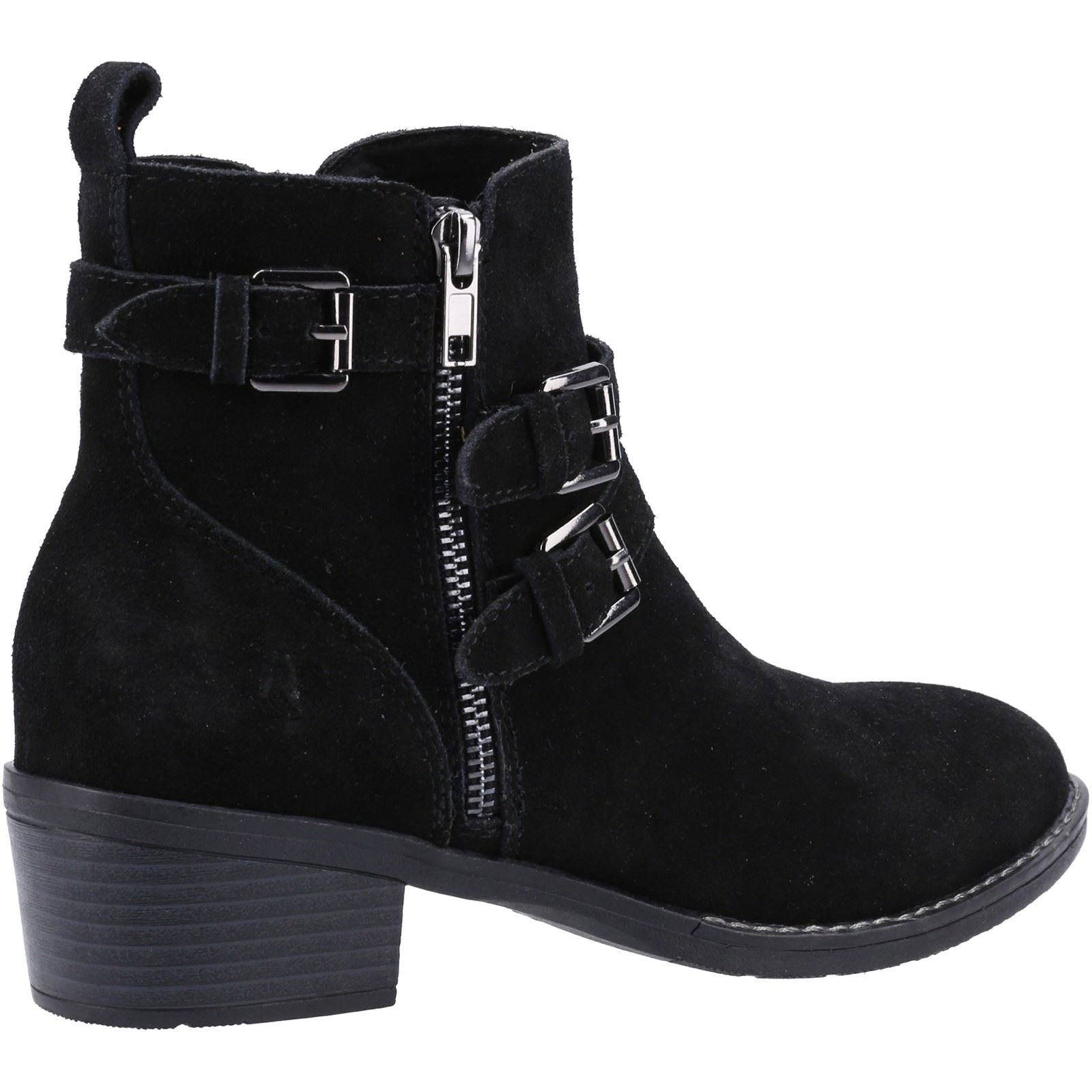 Hush Puppies Jenna Bottes Noires En Cuir Pour Femmes