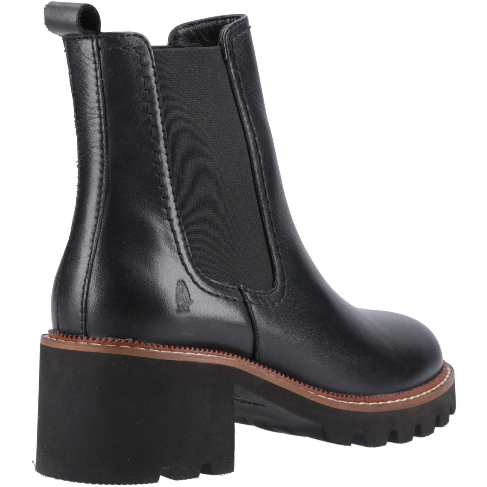 Hush Puppies Gaia Bottes Chelsea À Talons En Cuir Noir Pour Femme