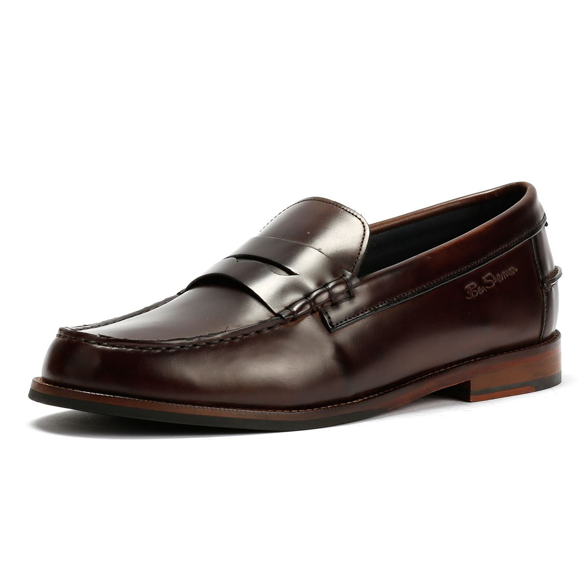 Ben Sherman Sid Mocassins En Cuir Pour Hommes Marron
