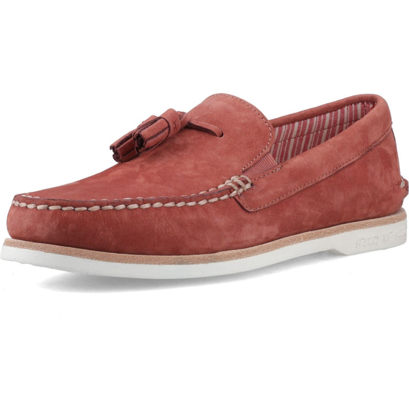 Sperry Authentic Original Chaussures Mocassins En Cuir Rouge Pour Homme