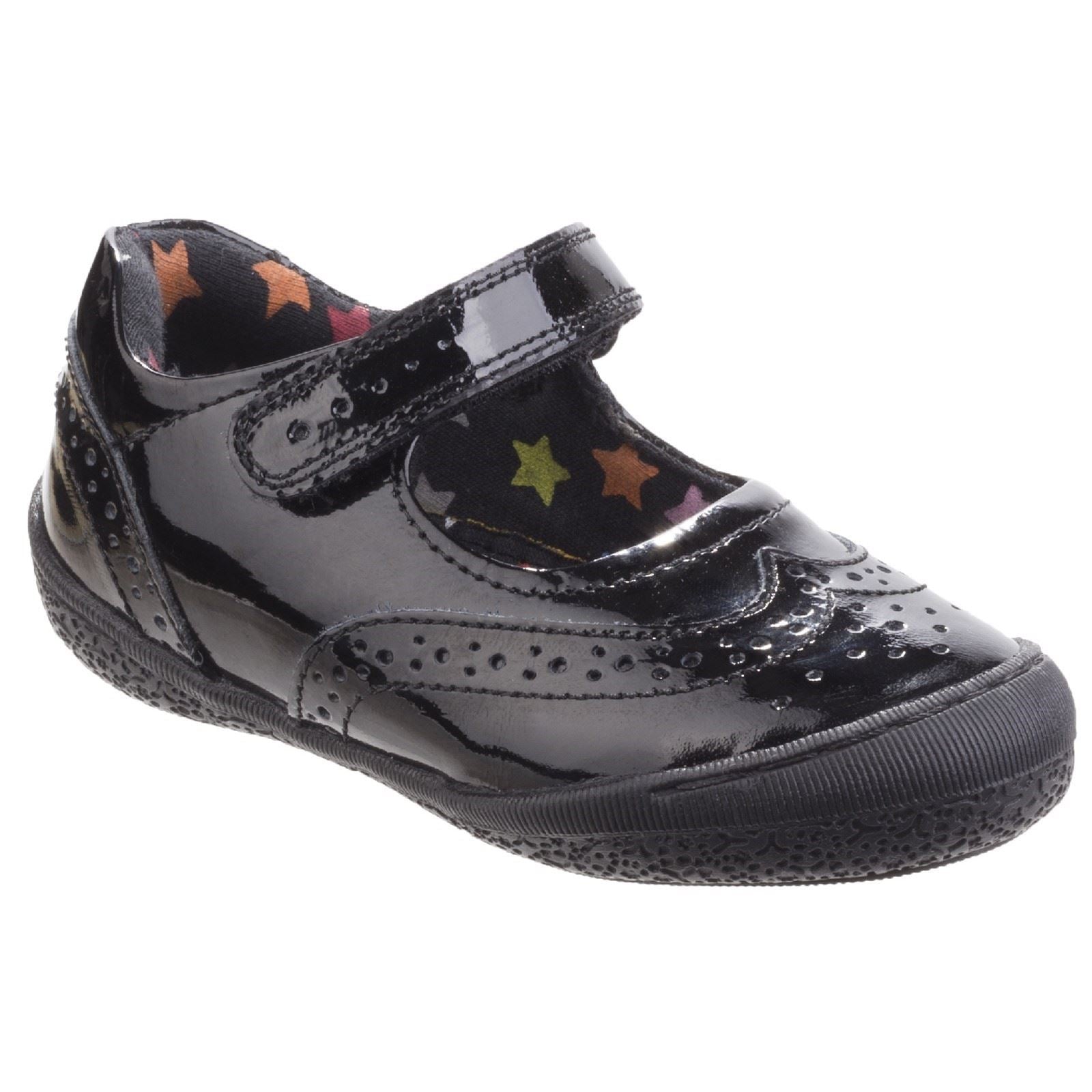 Hush Puppies Rina Junior Patent Chaussures Noires En Cuir Verni Pour Filles
