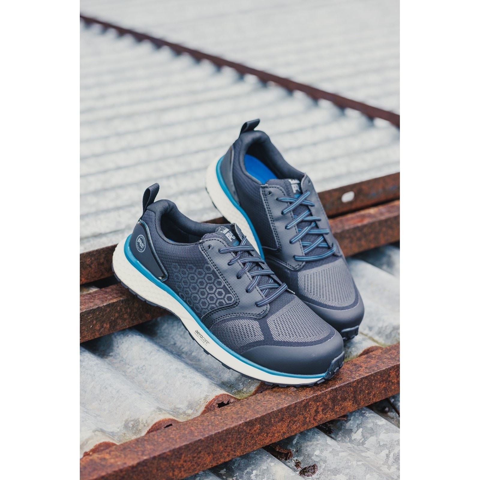Timberland Pro  Baskets De Sécurité Synthétiques Noires/Bleues Reaxion