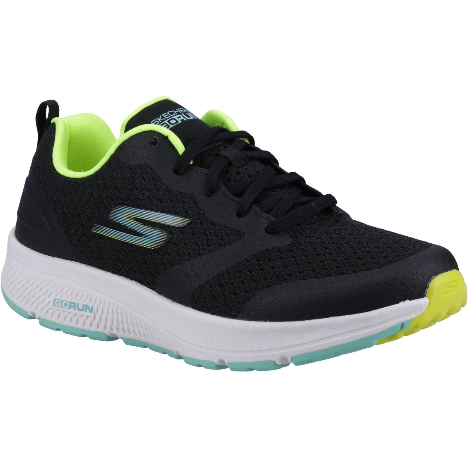 Skechers GO RUN Consistent - Intensify-X Sneakers Pour Femmes En Textile Noir/Vert Citron