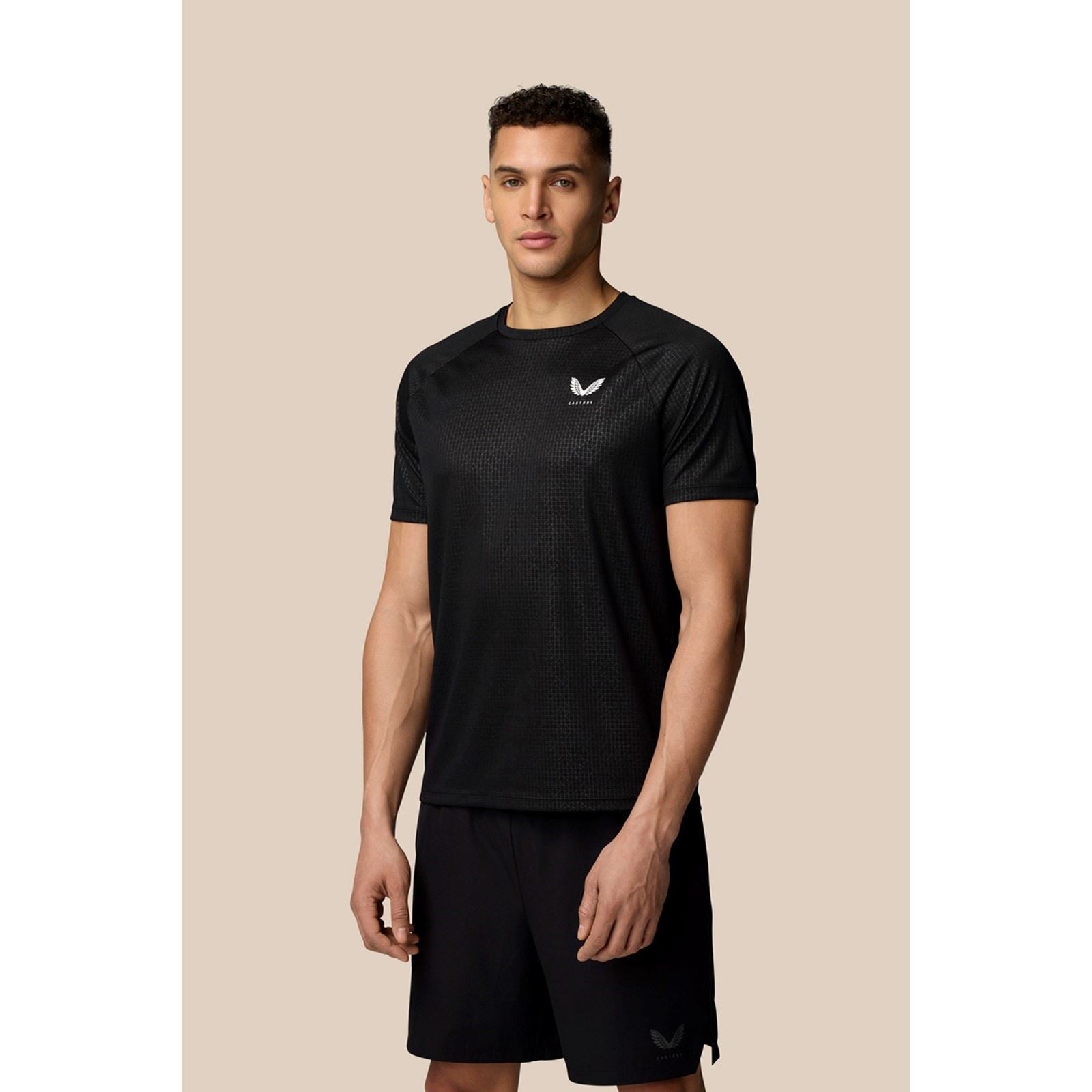 Castore Adapt T-Shirt De Sport Actifs Pour Hommes En Polyester Noir