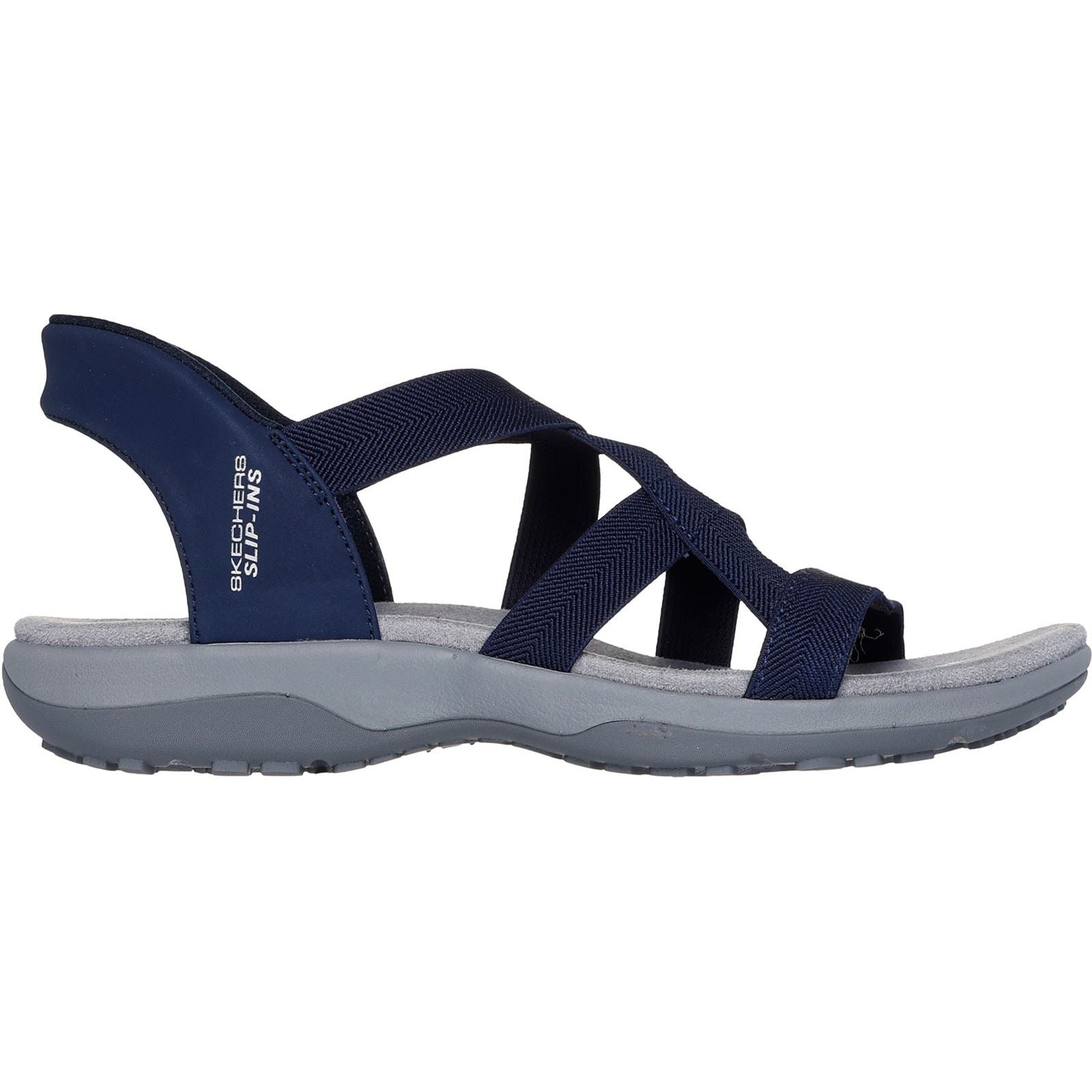 Skechers Reggae Slim Stretch Flex Sandales Pour Femme En Toile De Couleur Marine