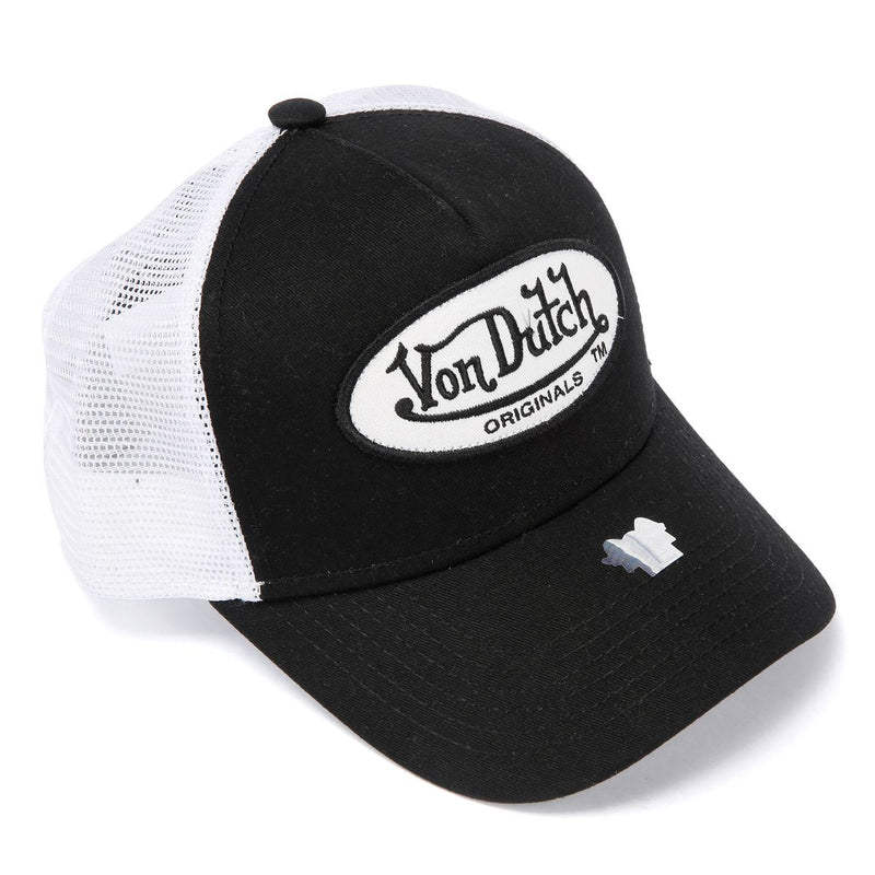 Von Dutch Trucker Boston Casquettes Noires/Blanches En Coton